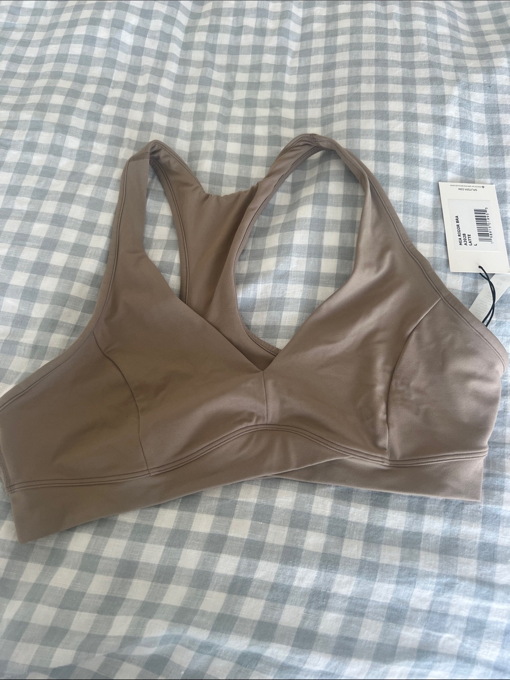 Splits59 Neutral Taupe V-Neck Sports Bralette